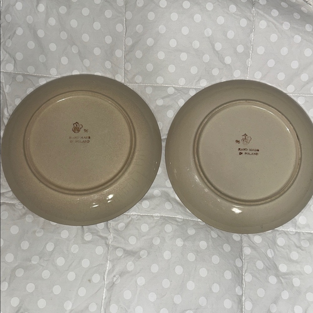 Lot 2 Boleslawiec Wiza Polish Pottery 7.75" Salad Dessert Plates Handmade Blue - Picture 4 of 6